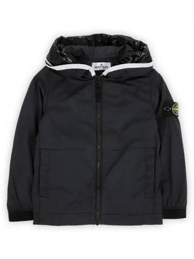 Stone Kids Waffen Patch Two Line Hooded Jacket Black 781640332 V0029 270884 1064022 - STONE ISLAND - BALAAN 1