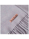 Logo Wool Fringe Scarf Powder Blue Melange - ACNE STUDIOS - BALAAN 4