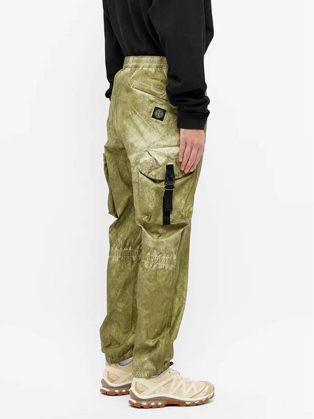 Logo Patch Membrana Cargo Pants Green - STONE ISLAND - BALAAN.