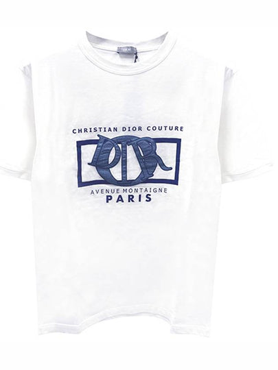 Relaxed Fit Cotton Jersey Short Sleeve T-Shirt White - DIOR - BALAAN 2