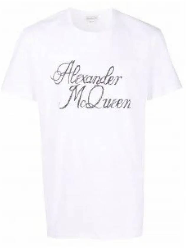 Signature Logo Short Sleeve T-Shirt White - ALEXANDER MCQUEEN - BALAAN 2