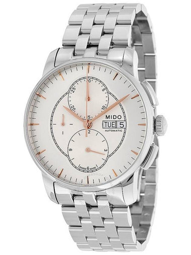 Mido Baroncelli Automatic Chronograph Silver Dial Stainless Steel Men's Watch M86074101 - MIDO - BALAAN 1