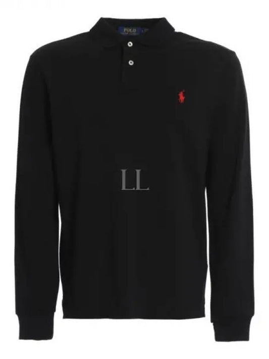 Embroidered Logo Slim Fit Polo Shirt Black - POLO RALPH LAUREN - BALAAN 2