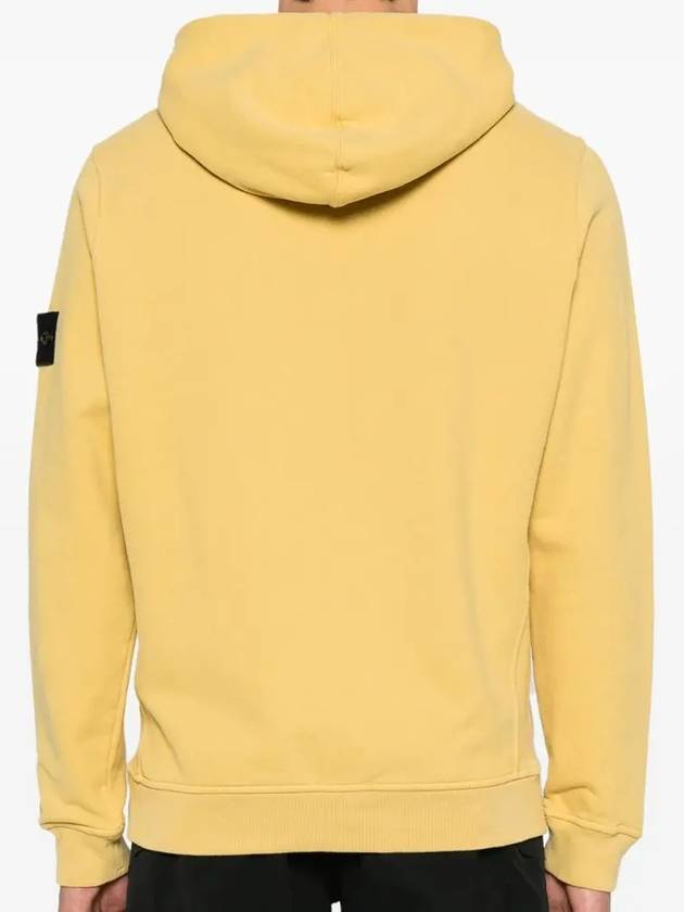 Wappen Patch Brushed Cotton Fleece Hoodie Yellow - STONE ISLAND - BALAAN 5