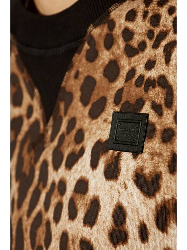 Dolce & Gabbana Sweatshirt With Animal Print, Women's, Brown - DOLCE&GABBANA - BALAAN 5