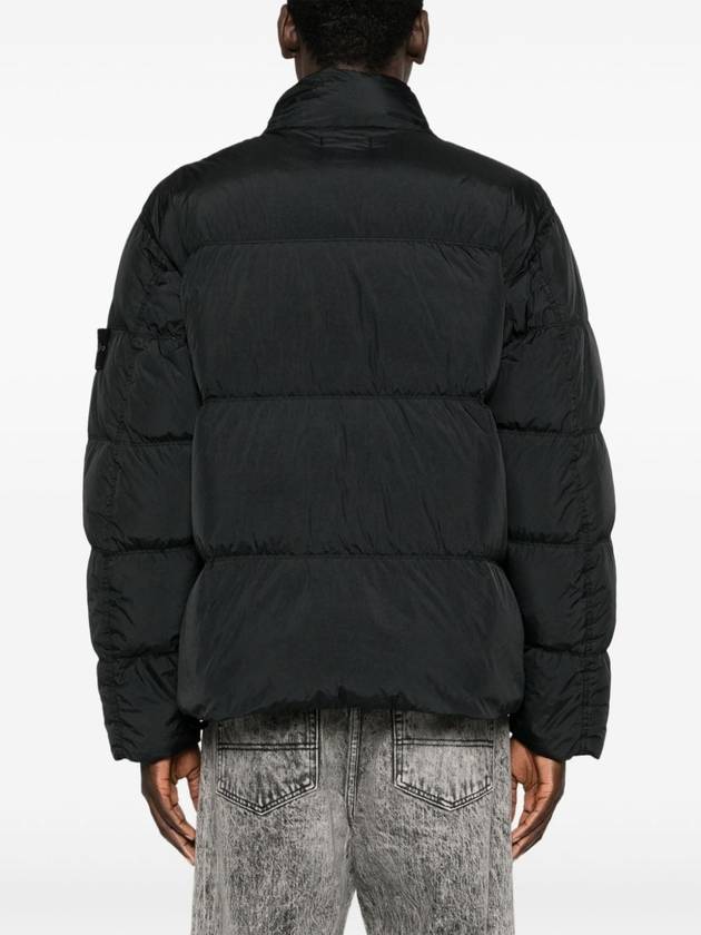 Garment Dyed Crinkle Reps Down Padding Black - STONE ISLAND - BALAAN 4