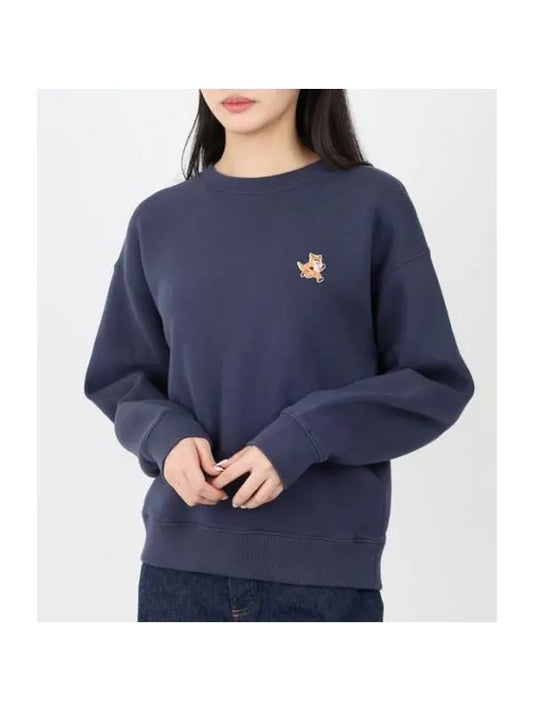 Speedy Fox Patch Comfort Sweatshirt Navy - MAISON KITSUNE - BALAAN 1