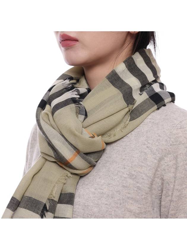 Checked Wool Scarf Green - BURBERRY - BALAAN 6