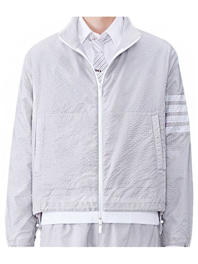 4 Bar Stripe Ripstop Zip-up Jacket Grey - THOM BROWNE - BALAAN 2