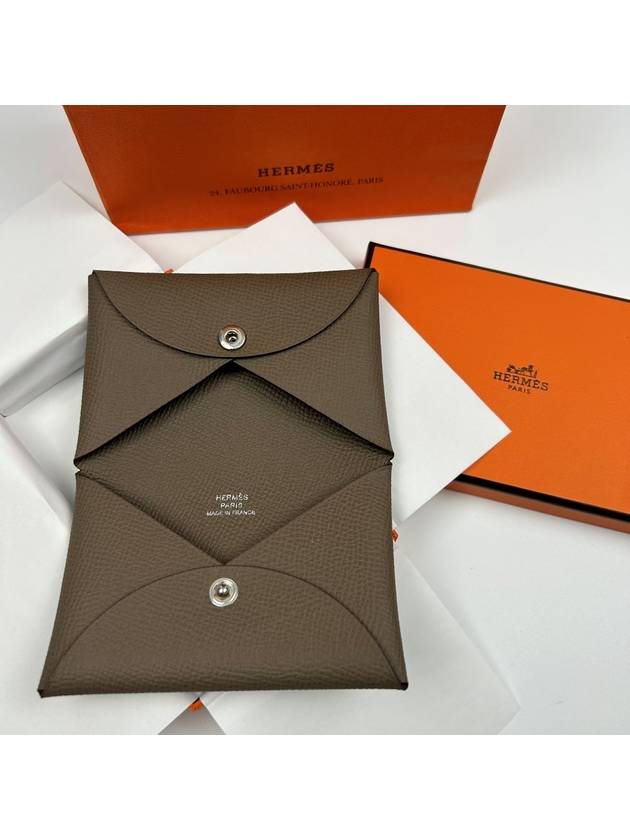 Calvi Card Wallet Étoupe - HERMES - BALAAN 2