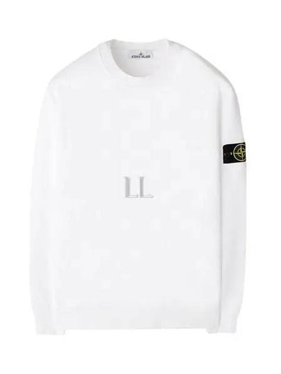 Compass Patch Cotton Sweatshirt White - STONE ISLAND - BALAAN 2