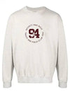 Track Field Flock Crew Neck Cotton Sweatshirt Light Oatmeal - SPORTY & RICH - BALAAN 2