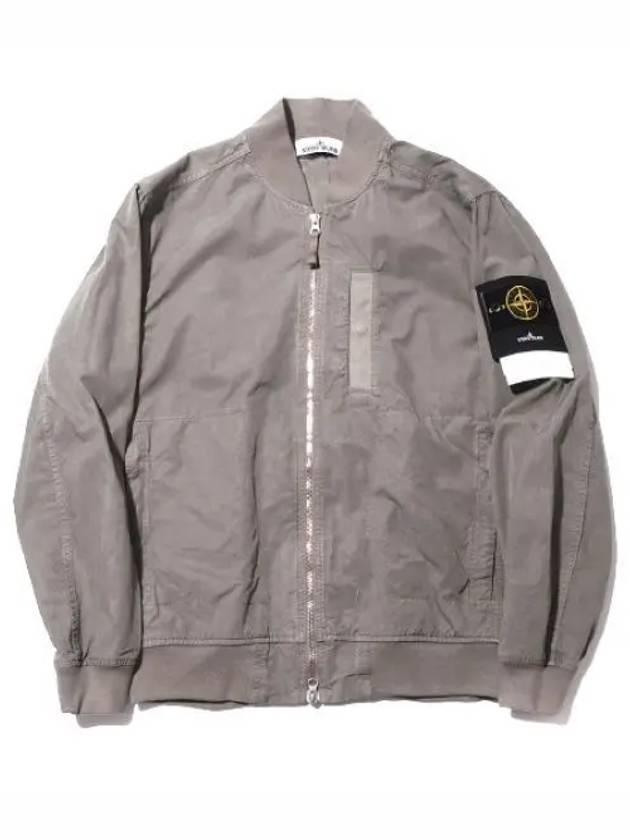 Men's Cupro Cotton Twill TC Bomber Jacket Beige - STONE ISLAND - BALAAN 2