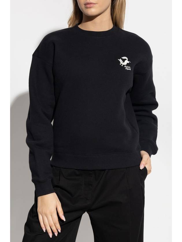 Maison Kitsuné Sweatshirt With Embroidered Logo, Women's, Black - MAISON KITSUNE - BALAAN 3