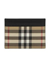 Men's Check Vintage Card Wallet Beige A7026 - BURBERRY - BALAAN 1