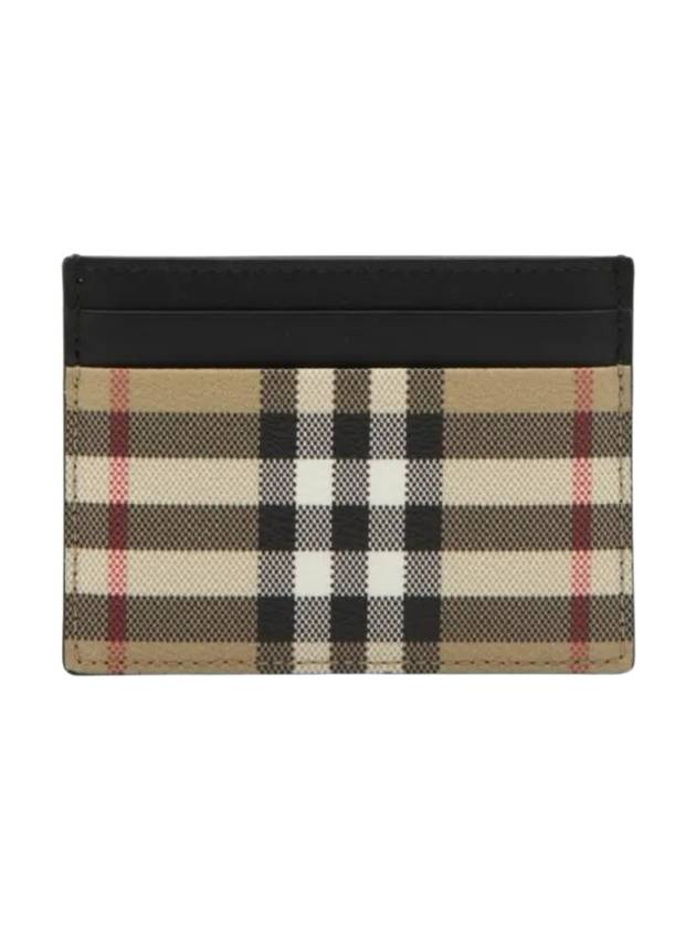 Men's Check Vintage Card Wallet Beige A7026 - BURBERRY - BALAAN 1