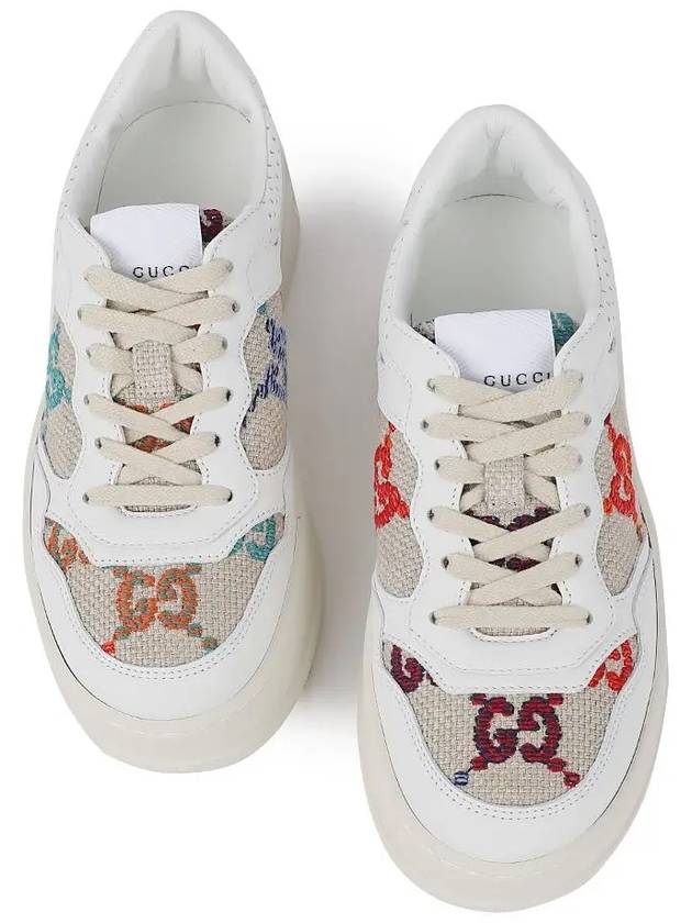 GG Embroider Low Top Sneakers White - GUCCI - BALAAN 3