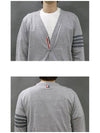 Diagonal Armband Classic Merino Wool Cardigan Grey - THOM BROWNE - BALAAN 7