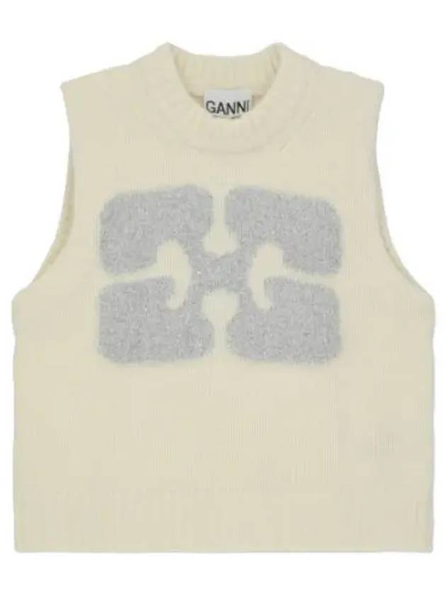 Graphic Wool Mix Vest Egglet - GANNI - BALAAN 1