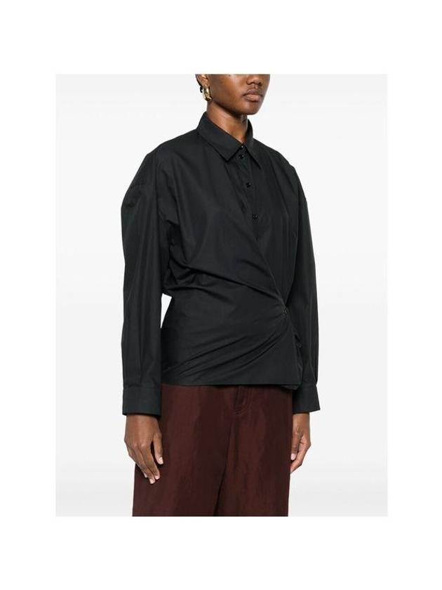 Twisted Long Sleeve Shirt Black - LEMAIRE - BALAAN 4