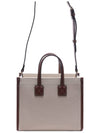 Mini Two-Tone Canvas and Leather Freya Tote Bag Natural Tan - BURBERRY - BALAAN 5