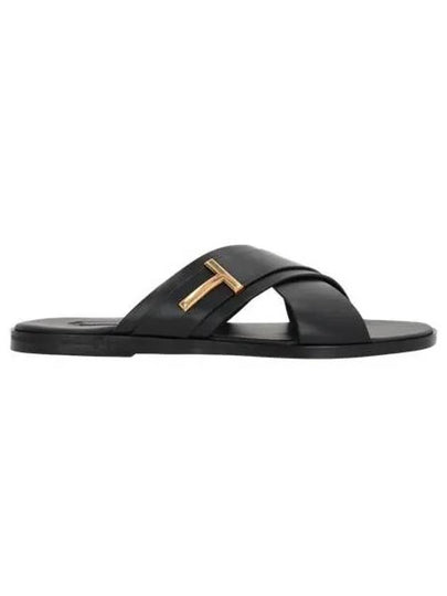 Preston Leather Mule Slippers Black - TOM FORD - BALAAN 2