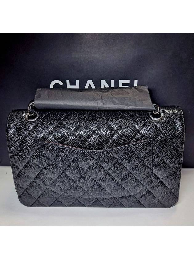 Classic Grained Calfskin Medium Shoulder Bag Black - CHANEL - BALAAN 3