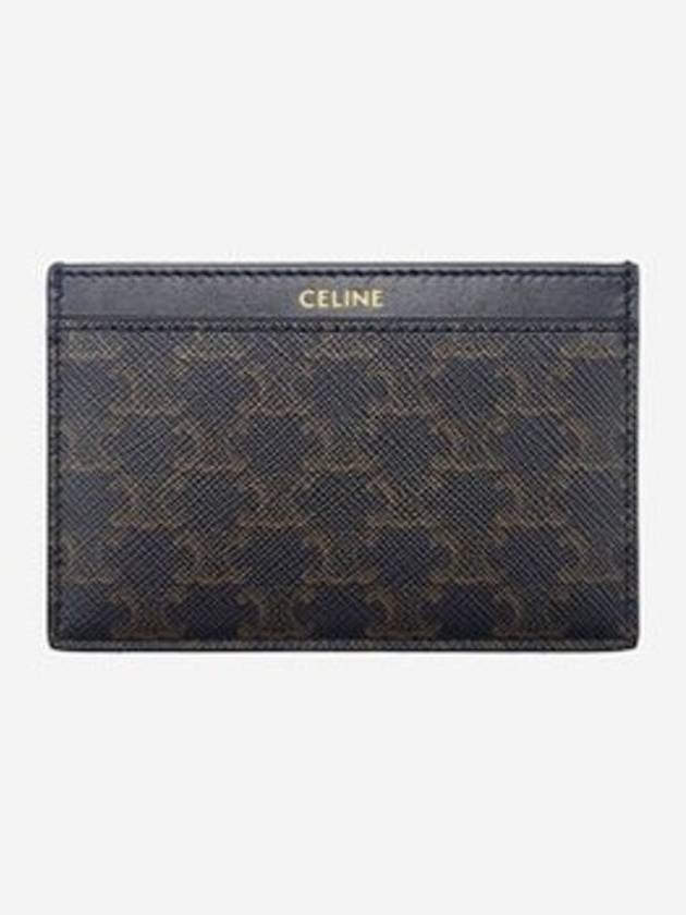 Card Holder in Triomphe Canvas and Calfskin Black - CELINE - BALAAN 2