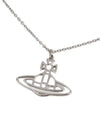 Women's Thin Line Short Flat ORB Pendant Necklace Silver - VIVIENNE WESTWOOD - BALAAN 5