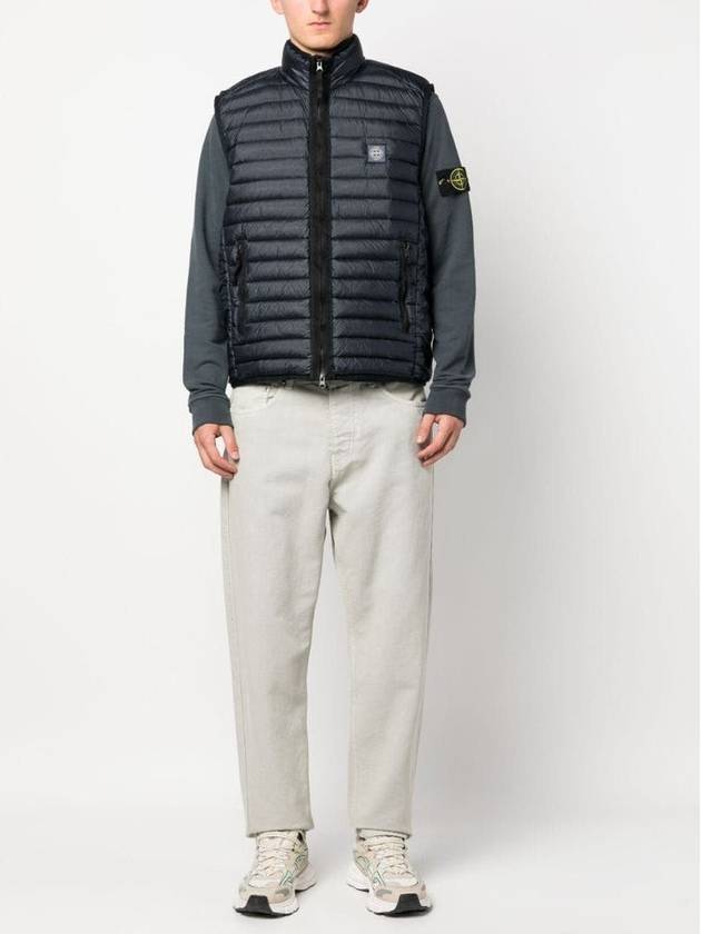 Men's Logo Patch Puffer Vest Navy - STONE ISLAND - BALAAN 3