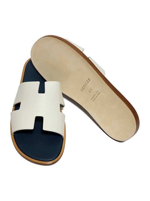 Hermes Izmir Sandal Epsom Blanc De Paris Bleu Celeste - HERMES - BALAAN 6