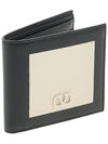 V Logo Signature Half Wallet Black Ivory - VALENTINO - BALAAN 3