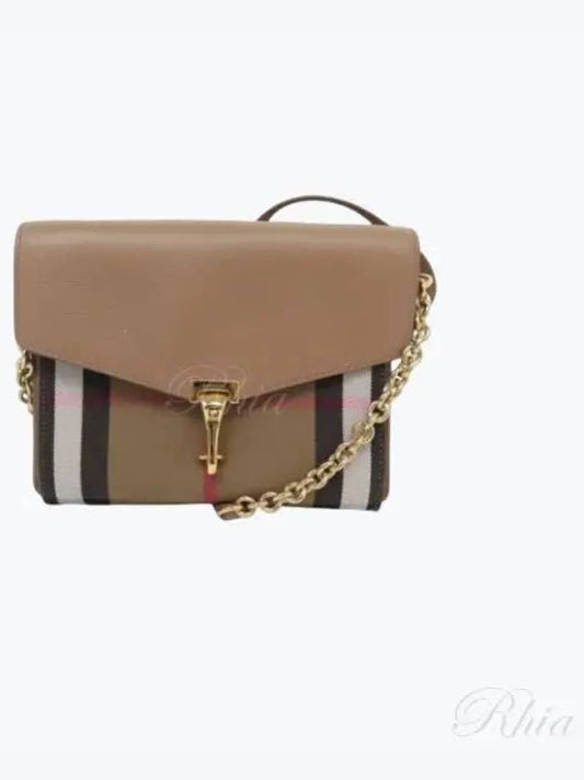 Women's Checked Leather Cross Bag Brown - BURBERRY - BALAAN 2