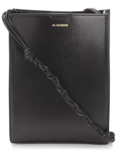 Women's Logo Tangle Small Leather Shoulder Bag Black - JIL SANDER - BALAAN 2