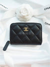 Classic Zipped Coin Purse Grained Calfskin & Gold Black - CHANEL - BALAAN 9