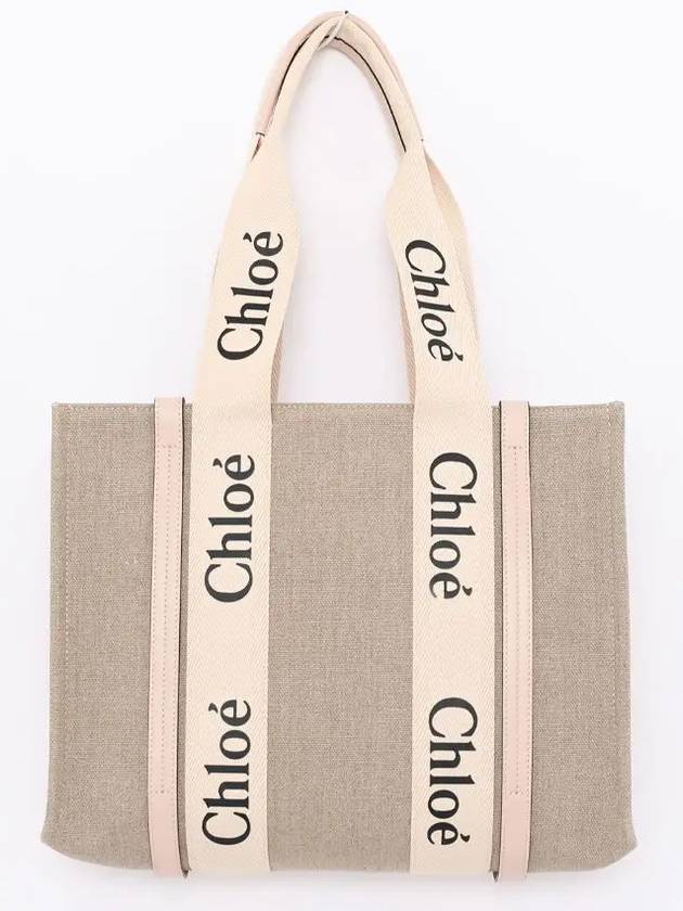 Woody Canvas Medium Tote Bag Cement Pink - CHLOE - BALAAN 2