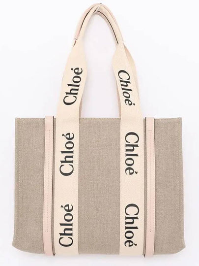 Woody Canvas Medium Tote Bag Cement Pink - CHLOE - BALAAN 2