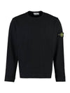 Men's Wappen Patch Crewneck Knit Sweatshirt Black - STONE ISLAND - BALAAN 2