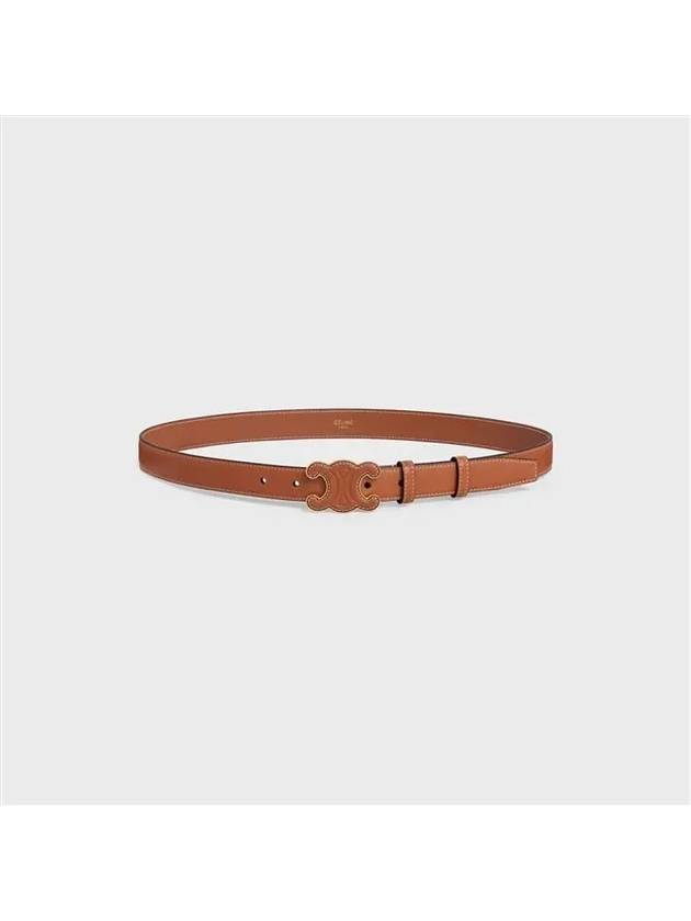 Triomphe Medium Leather Belt Tan - CELINE - BALAAN 4