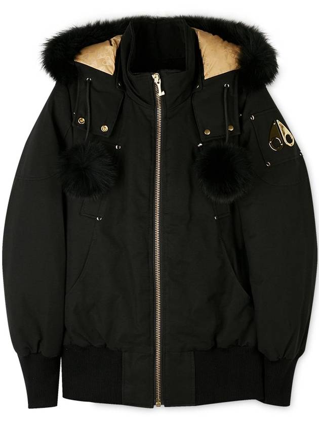 Gold Debbie Bomber Padding Black Fox Fur Black - MOOSE KNUCKLES - BALAAN 3