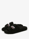 Furry Logo Slippers Black - BALENCIAGA - BALAAN 4