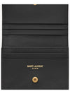 Monogram Caviar Leather Flap Card Wallet Black - SAINT LAURENT - BALAAN 6