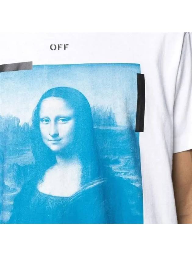 Mona Lisa Print Round Short Sleeve T-Shirt - OFF WHITE - BALAAN 6