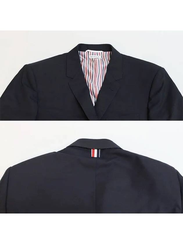 4-Bar Plain Weave High Armhole Sport Jacket Navy - THOM BROWNE - BALAAN 5