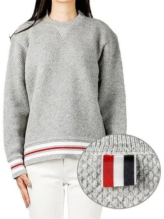 Crew Neck Knit Top Grey - THOM BROWNE - BALAAN 2