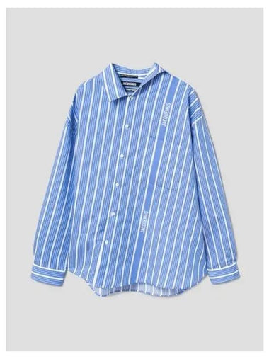 Jacquemus Men s La Chemise Cuadro 3Ev Jcqud Bu Lg p Blue Domestic Product - JACQUEMUS - BALAAN 1