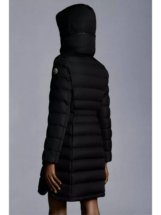 Flammette Long Down Jacket Black - MONCLER - BALAAN 4