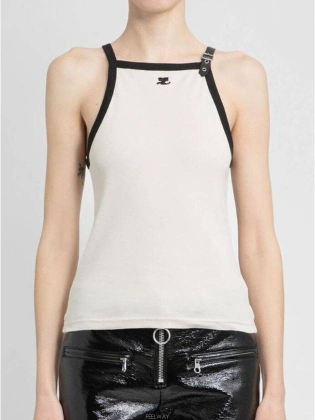 Buckle Contrast Sleeveless Lime Stone Black - COURREGES - BALAAN 2