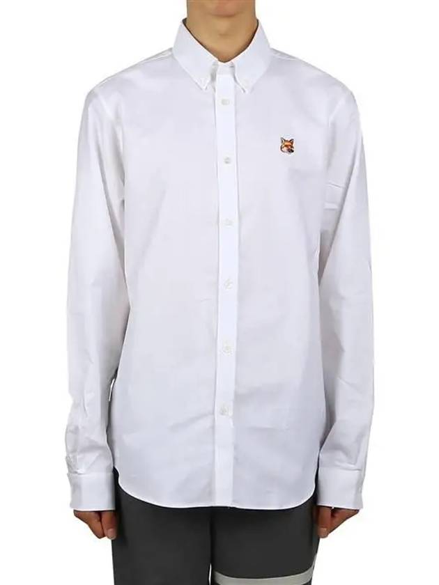 Oxford Institutional Foxhead Patch Button Down Classic Shirt White - MAISON KITSUNE - BALAAN 2