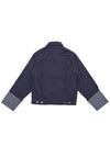 Women's Non-fade Roll-up Denim Jacket Blue - MOTH - BALAAN 4